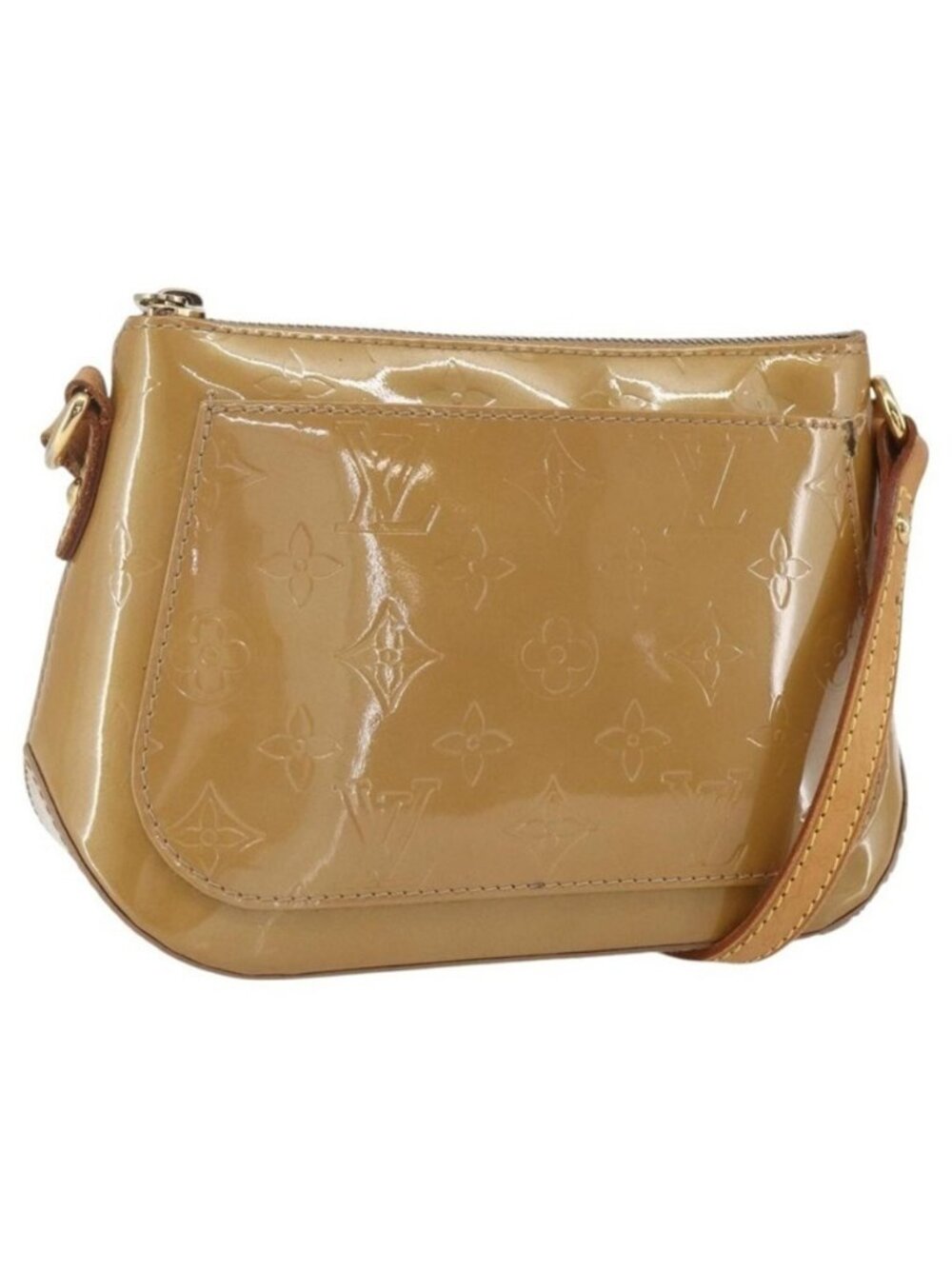 Authentic LOUIS VUITTON Monogram Vernis Minna Street Bag Noisette M91508 LV